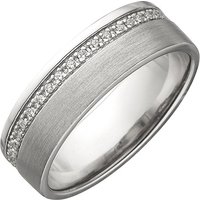 SIGO Damen Ring 925 Sterling Silber matt mit Zirkonia rundum Silberring von SIGO