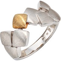 SIGO Damen Ring 925 Sterling Silber mit 585 Gold kombiniert rhodiniert mattiert von SIGO