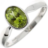 SIGO Damen Ring 925 Sterling Silber rhodiniert 1 Peridot grün Silberring von SIGO