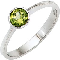 SIGO Damen Ring 925 Sterling Silber rhodiniert 1 Peridot grün Silberring von SIGO