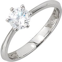 SIGO Damen Ring 925 Sterling Silber rhodiniert 1 Zirkonia Silberring von SIGO