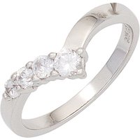 SIGO Damen Ring 925 Sterling Silber rhodiniert 4 Zirkonia Silberring von SIGO