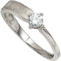 SIGO Damen Ring 925 Sterling Silber rhodiniert eismatt 1 Zirkonia Silberring von SIGO