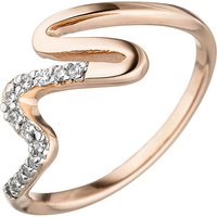 SIGO Damen Ring 925 Sterling Silber rotgold vergoldet 13 Zirkonia von SIGO