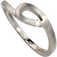 SIGO Damen Ring 950 Platin matt 1 Diamant Brillant 0,04ct. Platinring von SIGO