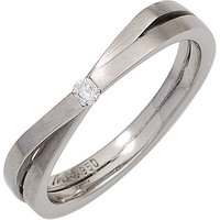 SIGO Damen Ring 950 Platin matt 1 Diamant Brillant 0,05ct. Platinring von SIGO