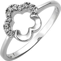 SIGO Damen Ring Blume 925 Sterling Silber 11 Zirkonia Silberring von SIGO