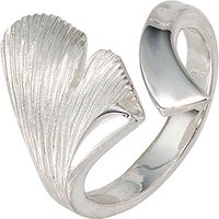 SIGO Damen Ring Ginko Gingko offen 925 Sterling Silber mattiert Handarbeit Silberring von SIGO