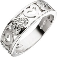 SIGO Damen Ring Herz Herzen 925 Sterling Silber mit Zirkonia Silberring von SIGO