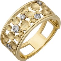 SIGO Damen Ring breit 585 Gold Gelbgold 5 Diamanten Brillanten Diamantring von SIGO