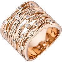 SIGO Damen Ring breit 585 Gold Rotgold 12 Diamanten Brillanten 0,14ct. Rotgoldring von SIGO