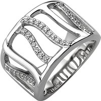 SIGO Damen Ring breit 925 Sterling Silber 32 Zirkonia Silberring von SIGO