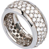 SIGO Damen Ring breit 925 Sterling Silber rhodiniert mit Zirkonia rundum Silberring von SIGO