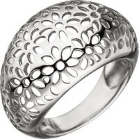 SIGO Damen Ring breit mit Blumen Muster 925 Sterling Silber Silberring von SIGO