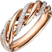 SIGO Damen Ring gedreht 585 Gold Rotgold bicolor 36 Diamanten Brillanten Goldring von SIGO
