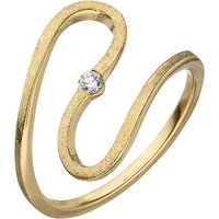 SIGO Damen Ring geschlängelt 585 Gold Gelbgold eismatt 1 Diamant Brillant 0,05ct. von SIGO