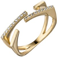 SIGO Damen Ring offen 585 Gold Gelbgold 19 Diamanten Brillanten 0,15ct. Goldring von SIGO