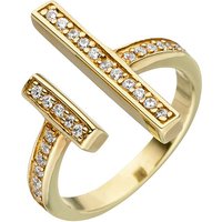 SIGO Damen Ring offen 925 Sterling Silber gold vergoldet 30 Zirkonia von SIGO