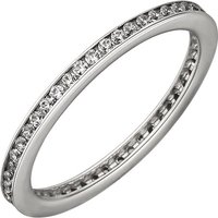 SIGO Damen Ring schmal 925 Sterling Silber mit Zirkonia rundum Silberring von SIGO