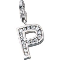 SIGO Einhänger Charm Buchstabe P 925 Sterling Silber mit Zirkonia von SIGO