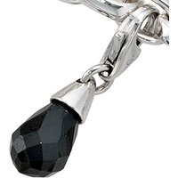 SIGO Einhänger Charm Tropfen 925 Sterling Silber rhodiniert 1 Zirkonia schwarz von SIGO