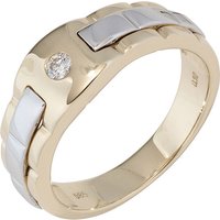 SIGO Herren Ring 585 Gold Gelbgold Weißgold bicolor 1 Diamant Brillant Herrenring von SIGO