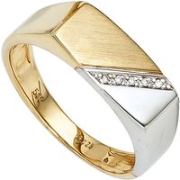 SIGO Herren Ring 585 Gold Gelbgold Weißgold bicolor 5 Diamanten Herrenring von SIGO