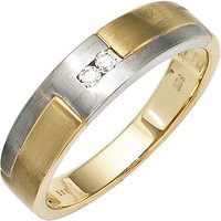 SIGO Herren Ring 585 Gold Gelbgold Weißgold mattiert 2 Diamanten Brillanten Goldring von SIGO
