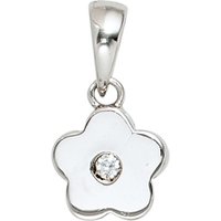 SIGO Kinder Anhänger Blume 925 Sterling Silber rhodiniert 1 Zirkonia Kinderanhänger von SIGO