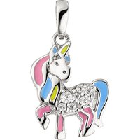 SIGO Kinder Anhänger Einhorn 925 Sterling Silber rosa hellblau 7 Zirkonia von SIGO