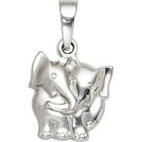 SIGO Kinder Anhänger Elefant 925 Sterling Silber rhodiniert mattiert Kinderanhänger von SIGO