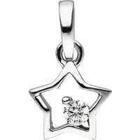 SIGO Kinder Anhänger Stern 925 Sterling Silber 1 Zirkonia Silberanhänger von SIGO