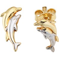 SIGO Kinder Ohrstecker Delfine 333 Gold Gelbgold bicolor Ohrringe Kinderohrringe von SIGO