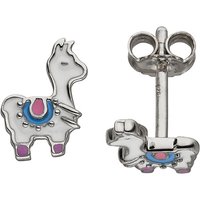 SIGO Kinder Ohrstecker Lama weiß 925 Sterling Silber Ohrringe Kinderohrringe von SIGO