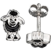 SIGO Kinder Ohrstecker schwarzes Schaf 925 Sterling Silber lackiert Kinderohrringe von SIGO