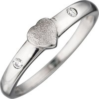 SIGO Kinder Ring Herz 925 Sterling Silber mattiert 2 Zirkonia Kinderring von SIGO