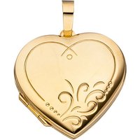 SIGO Medaillon Herz für 2 Fotos 925 Silber gold vergoldet Anhänger zum Öffnen von SIGO