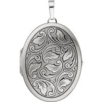 SIGO Medaillon oval 925 Sterling Silber mattiert geschwärzt Anhänger zum Öffnen von SIGO