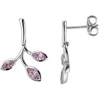 SIGO Ohrhänger 925 Sterling Silber 6 Zirkonia rosa Ohrringe Ohrstecker Silberohrringe von SIGO