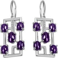 SIGO Ohrhänger Amethyst 925 Sterling Silber 12 Zirkonia Ohrringe Silberohrringe von SIGO