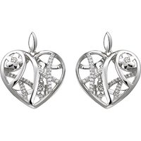 SIGO Ohrhänger Herz/Blumen 925 Sterling Silber 70 Zirkonia Ohrringe von SIGO