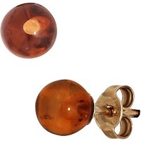 SIGO Ohrstecker 375 Gold Gelbgold 2 Bernsteine orange Ohrringe Bernsteinohrringe von SIGO