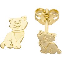 SIGO Ohrstecker Katze 333 Gold Gelbgold Ohrringe Goldohrringe Katzenohrringe von SIGO