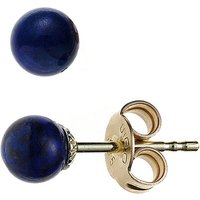 SIGO Ohrstecker Kugel 585 Gold Gelbgold 2 Lapislazuli blau Ohrringe Goldohrstecker von SIGO