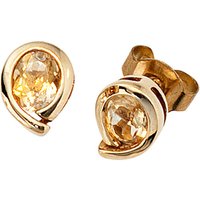 SIGO Ohrstecker Tropfen 333 Gold Gelbgold 2 Citrine orange Ohrringe Goldohrstecker von SIGO