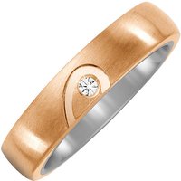 SIGO Partner Ring Halbes Herz aus Titan und Bronze 1 Diamant Brillant Partnerring von SIGO