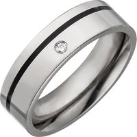 SIGO Partner Ring Titan mit Keramik schwarz 1 Diamant Brillant Partnerring Titanring von SIGO