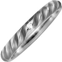 SIGO Partner Ring aus Titan teil matt 1 Diamant Brillant Partnerring Titanring von SIGO