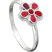 SIGO Ring Kinder Blume rot Silber 925 von SIGO