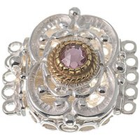 SIGO Schließe für Kropfkette 925 Silber Trachtenschmuck Zirkonia rosa von SIGO